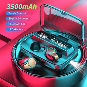 M18 TWS 3500mAh Bluetooth Earphone HIFI Wireless Headphones Smart Touch Control Waterproof Headsets Earbuds with Microphones