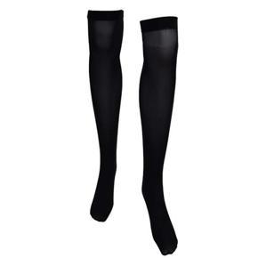 ARELENE 2X Pair of Black Fashionable Simple Design Solid Color Overknee Stockings for Women