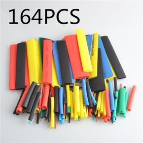 DASI 164pcs Set Polyolefin Shrinking Assorted Heat Shrink Tube Wire Cable Insulated Sleeving Tubing Set kit