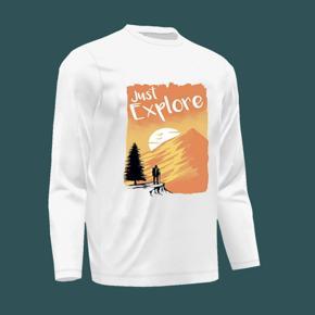 Just Explore  White long Sleeve T-Shirt