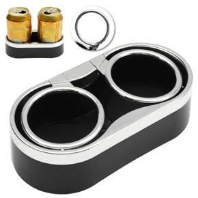 Car Adhesive Mount Dual Cup Holder Drink Bottle Holder with 2 Top Rings