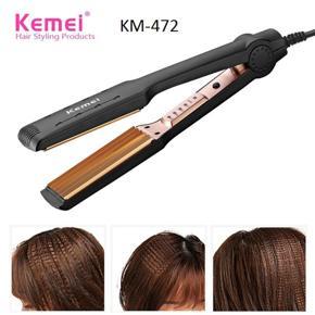 Kemei KM-472 Professional Hair Crimper Wide Plate instant Heating Black