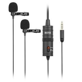 BY-M1DM Dual Lavalier Universal Microphone for Smartphones and DSLR Cameras - Black