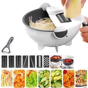 9 in 1 Magic Multi-Functional Vegetable Cutter with Rotate Drain Basket