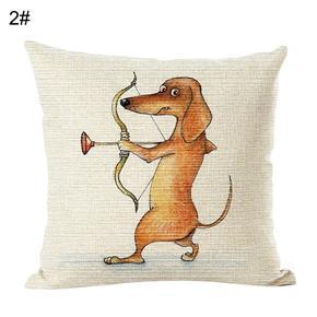 Funny Dachshund Print Throw Pillow Case Cushion Cover Sofa Bed Car Cafe Decor