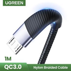 Ugreen Fast Charge Micro USB Cable Nylon Braided for Xiaomi Red_mi Note 5 Pro 4 Andriod Mobile Phones Charger Data Cable for Samsung S7 USB Cord