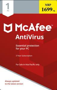 McAfee Antivirus 1-PC 3 Years 2023