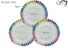 Hijab Pin Brooches For Women 40 Pieces Set - Multi-Color( 3 pc)