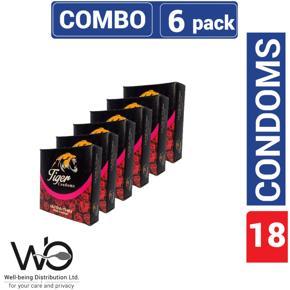 Tiger - Ultra Thin Rose Flavour Condom - Combo Pack - 6 Packs - 3x6=18pcs