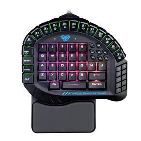 Universal Wired Keyboard Creative One-Handed Keyboard Mechanical LED Keyboard - Black