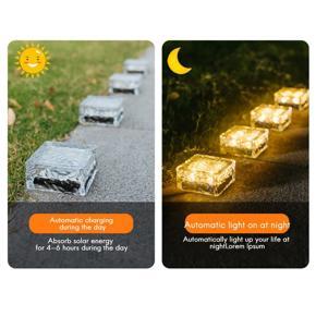 solar brick light-1 x Solar Garden Ice Brick Light-6 led cool white