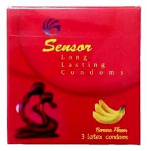 Sensor Long Lasting Banana Flavor Condoms 1 Packet - 3 pcs