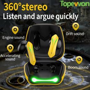 New Game Wireless Deep Bass Headphone 60s Low Latency Gaming Earbuds TWS Bluetooth 5.2 Earphone With HD Call Microphones HiFi Stereo Headset