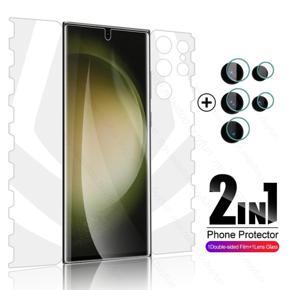 360Â° Full Body Screen Protector Hydrogel Soft Film and Lens film For Samsung S23 Ultra 5G Soft film and Camera protector Samsung S23 ultra full Cover Smartphone screen filmâ€‹