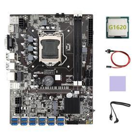 XHHDQES B75 ETH Mining Motherboard 12XUSB+G1620 CPU+SATA Cable+Switch Cable+Thermal Pad B75 USB BTC Mining Motherboard