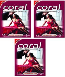 Coral Extra Dottedd Condom (3s X 3) = 9pcs