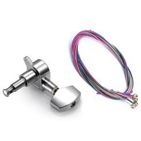 BRADOO- 1Set Rainbow Colorful Color String for Acoustic Guitar & 6 Pieces Silver Acoustic Guitar Machine Heads Knobs