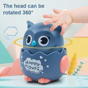 happy owl toy Cute Baby Rattle Toys Cartoon Owl Press Back Force Inertial Slide Toy Rotatable Infant Mobile Educational Toy Kids Gift