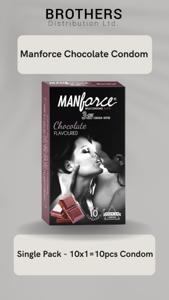 Manforce Condom - Chocolate Flavor Dotted Condoms - Single Pack - 10x1=10pcs