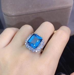 Cubic Zirconia Rings For Women Elegant Luxury Blue