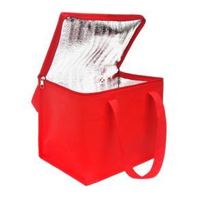 Foldable Large Cooler Bag Portable Food Cake Insulated Bag Aluminum Foil Thermal Box Waterproof Ice Pack Lunch Box Delivery Bag Red
