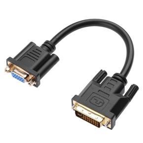 0.3m DVI 24+5 Male to VGA Female M/F Adapter Video Monitor Converter Cable - black