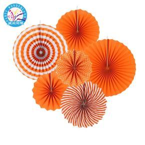 Orenge Color 6pcs party fans decoration for Wedding Birthday Fiesta Party Supplies