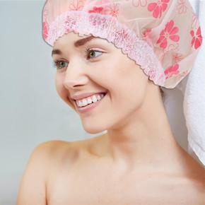 Bathing Shower Caps Waterproof Shower Cap Elastic Head Cover Hat Net Colorful Plastic Shower Cap for Showering for Women