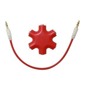 3.5Mm 1 To 5 Stereo Audio Headphone Splitter Adapter Converter - Red