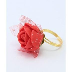 Artificial Flower Red Rose Finger Ring-1 pc