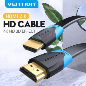 Vention HDMI Cable 2.0 4K 3D High Speed HDMI Wire Male to Male Ethernet Adapter Flat Line for HDTV LCD Projector HDMI Cable PC Laptop to TV 2M 3M 5M 10M HDMI Cable ARC HDMI Ps4 HDMI to HDMI Cable