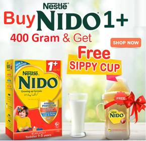 Nestle Nido 1+ 400g - Growing Up Formula + Free Sippy Cup
