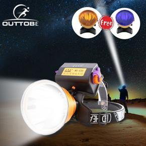 Outtobe Outdoor Headlamp High Performance LED Headlamp Rechargeable LED Headlights 800m Light Headlamp Waterproof Strong Light Head-mounted Lamp for Camping Fishing Hiking