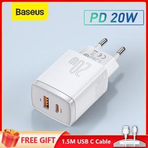 Baseus 20w Usb Charger Holder Type C Pd Quick Charging Dual Port Usb Portable Phone Charger For Ip 12 13 Pro Max 11 Mini 8 Plus