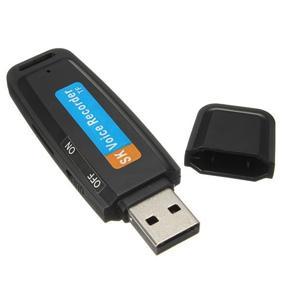 Multi Functional U-Disk Digital Voice Recorder USB Flash Drive TF Card Slot - black