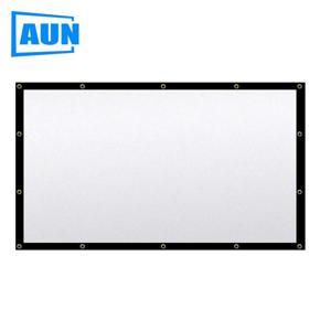 AUN Thicken Projector Screen 60/100/120/133 inch 16:9 Foldable Portable White cloth material for 4K Full HD Home theater