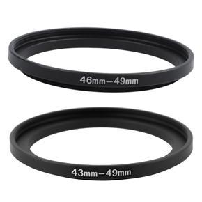 BRADOO- 2Pcs 43mm to 49mm/46mm to 49mm Camera Filter Lens 46mm-49mm Step Up Ring Adapter