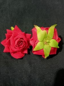 Artificial Flower velvet Rose flower 2pcs  for jewellery making -art and craft etc