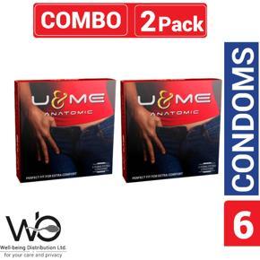 U&Me - Anatomic Condom - Combo Pack - 2 Packs - 3x2=6pcs