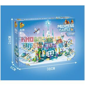 LEGO Disny Princess Frozen Anna Elsa Ice and Snow Grocery Store Building Blocks with Lighting Compatible Lego Universal Girls Series(554+pcs)