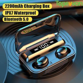 F9-5C Wireless Bluetooth Earphone IPX7 Waterproof Headphone LED Earbud Gaming Noise Cancelling with 2000mAh Power Sport Headset