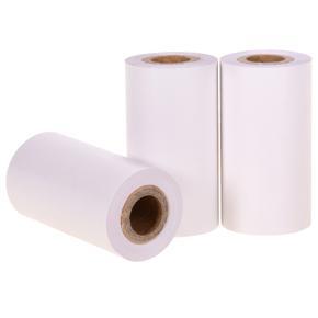 Poooli White Blank Sticky Thermal Paper Long-Lasting 10-years Paper Roll BPA-Free 57*30mm(2.17*1.18in) 3 Rolls Compatible with Poooli Thermal Printer