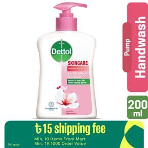 Dettol Handwash Skincare 200ml Pump, pH-Balanced Liquid Soap with Moisturizers