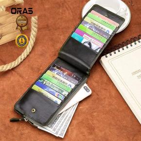 ORAS Premium Leather Long Zipper Wallet for Men