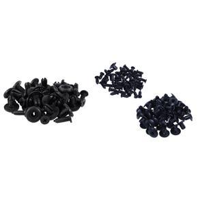 BRADOO- 20 Pcs Car Bumper Fender 7mm Hole Black Plastic Rivets Fasteners & 50 Pieces Auto 8mm Hole Press Type Plastic Rivets