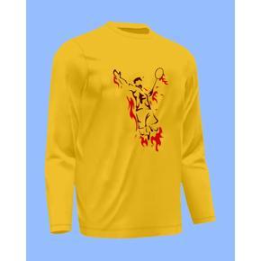 Badminton 5 Yellow  long Sleeve T-Shirt For Men