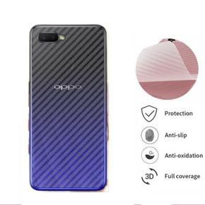 Designer 3D Carbon Fiber Back Skin Rear Screen Guard Protector Sticker Protective Film Wrap Not Glass for Oppo A3s (2019)