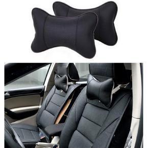 2 pcs Car Seat Pillow Neck Support Travel Pillow Breathable Car Head Neck Rest Cushion Headrest Auto Car Safety Pillow black