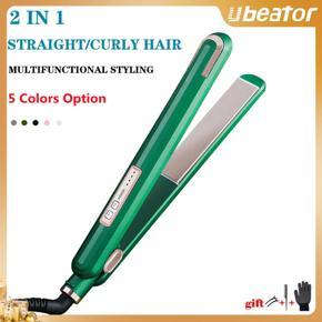 Ubeator -2 IN 1 Portable Hair Straightener Curler 3D Floating Splint Flat Iron,Air Fringe-684