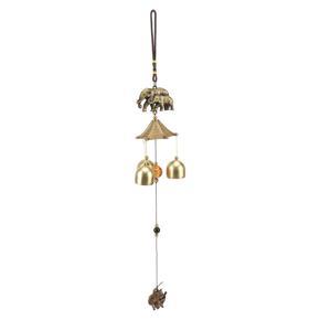 Himeng La 2Pcs Metal Wind Chime Bells Vintage Style Strong Elephant Elements Feng Shui Bell for Home Office Car